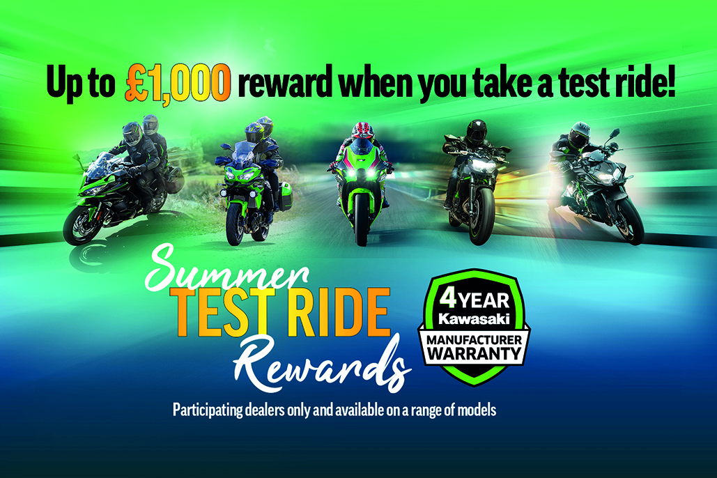 Kawasaki UK announces “Summer Test Ride Rewards” promotion