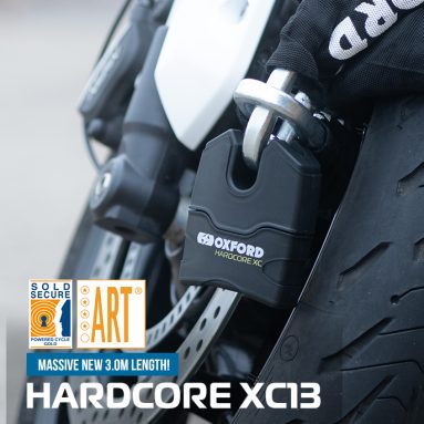 NEW from Oxford Products – 3.0m Hardcore XC13 Chain & Padlock
